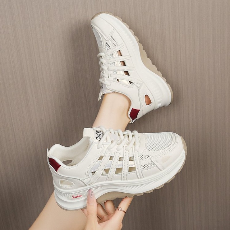 Platform Sneakers Chunky - Damessneakers Ronde neus Dikke zool Vetersluiting