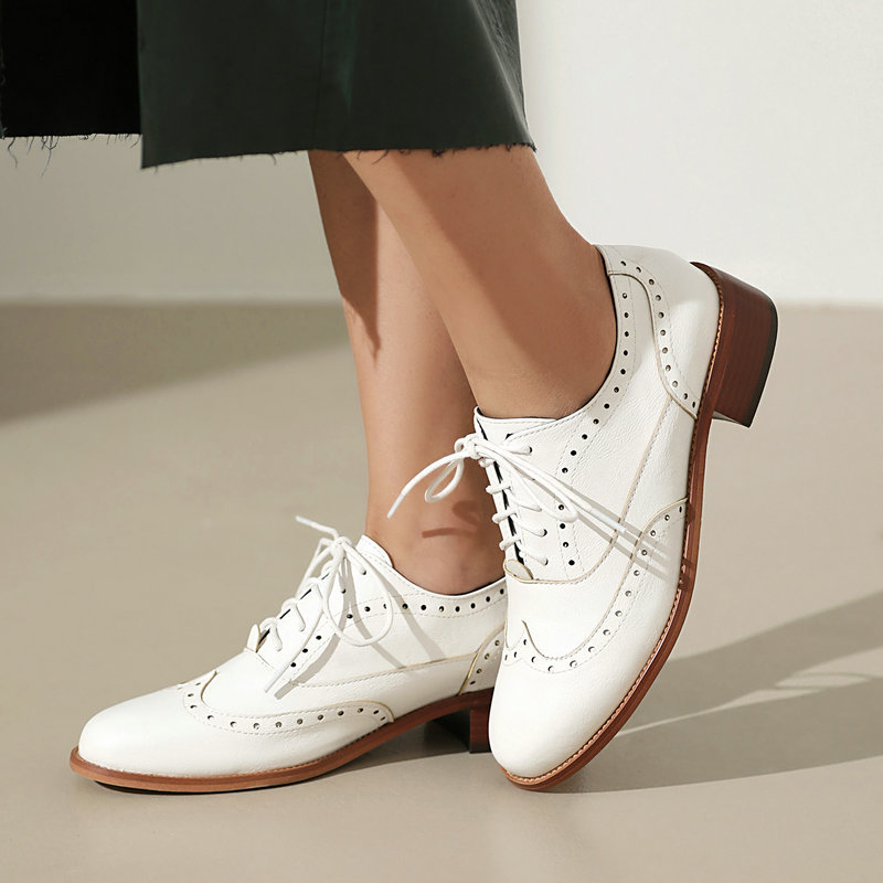 Oxford Lace Up Women - Brogue Oxford schoenen dames, veters, lage