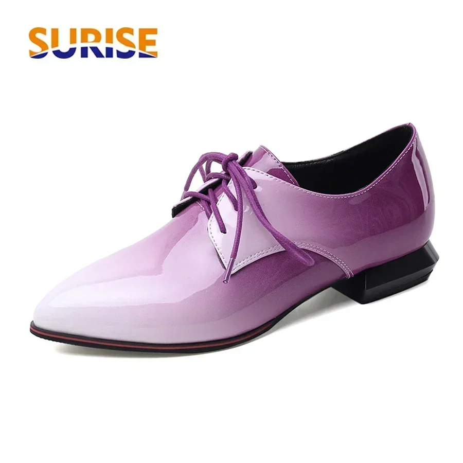 Oxford Lace Up Women - Britse Dames Oxfords Gradiënt Rood Paars