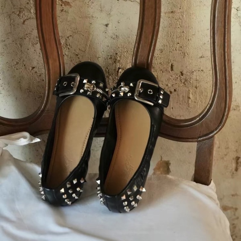 Mary Jane Shoes - Bolt damesschoenen met ronde kop, leren