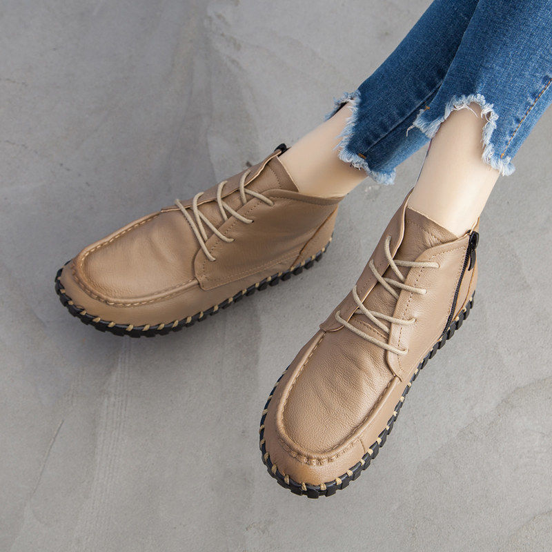 Echte Lederen Laarzen Vrouwen  - Oxford Lace Up Women recensie en prijs
