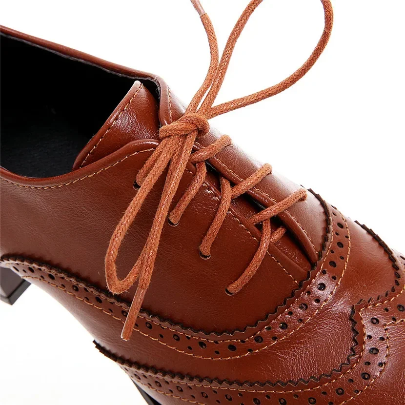 Britse Dames Oxfords Hoge Blok - Oxford Lace Up Women recensie en prijs